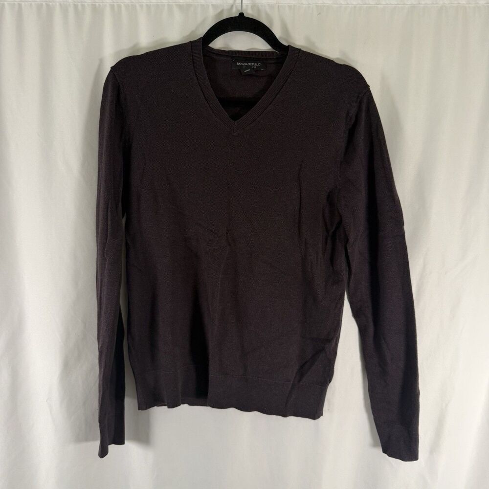 Banana Republic Luxury Blend Sweater Mens Small Purple Silk Cashmere Lightweight